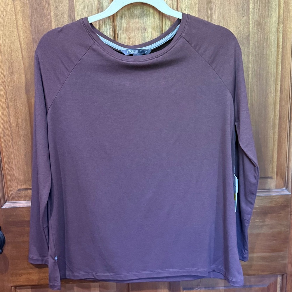 Free Fly NEW Women's Bamboo Everyday Flex Long Sleeve Umber UPF 50+ Top XS